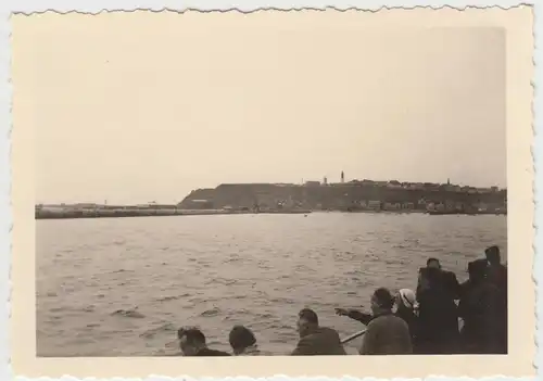 (F10582) Orig. Foto Helgoland, Blick zur Insel vom Schiff aus 1939