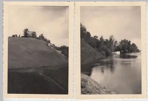 (F10571) 2x Orig. Foto Oderberge bei Lebus, Wanderung 1939