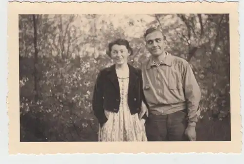 (F10567) Orig. Foto Strausberg, junges Paar Gerda und Paul schielen, 1939