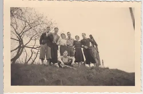 (F10546) Orig. Foto junge Personen auf der Fahrt nach Lychen, Hohenlychen, 1939