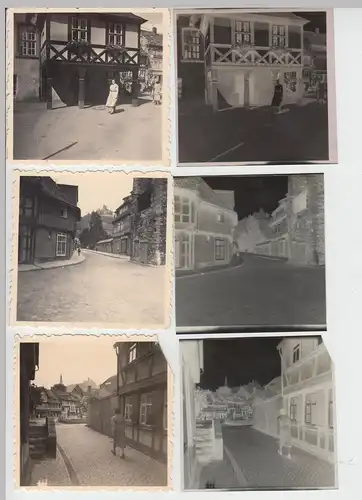 (F10471) 3x Orig. Foto + 2x Negativ, Wernigerode, verschiedene Ansichten 1955