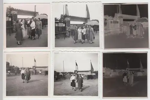 (F10468) 4x Orig. Foto + 2x Negativ, Thale, Personen vor dem Burgtheater 1955