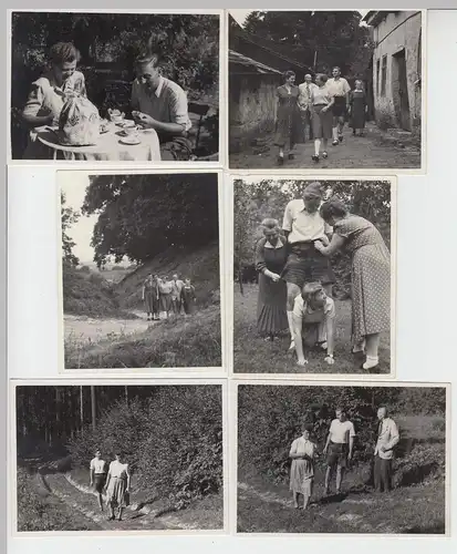 (F10441) 9x Orig. Foto Rastenberg, Wanderungen Urlaub 1952
