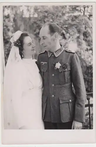 (F1038) Orig. Foto Wehrmacht-Soldat, Hochzeit, 1940er