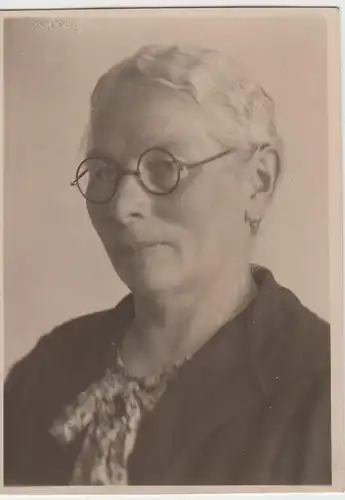 (F10221) Orig. Foto Porträt einer Dame mit Brille, 1930er