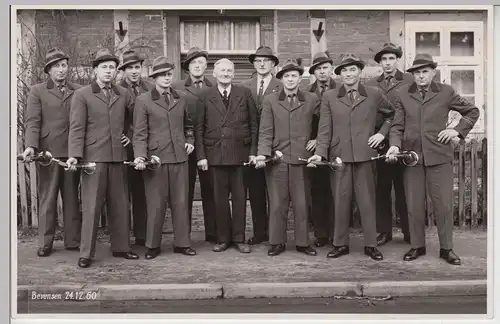 (F10142) Orig. Foto Gruppenbild Musik-Korps, Jagdhorn, in Bevensen 1960
