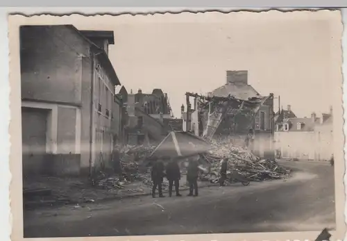 (F10070) Orig. Foto 2.WK zerstörte Häuser in einer Stadt, 1930/40er