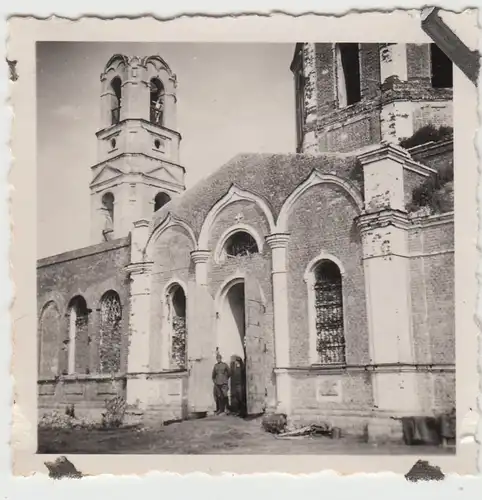 (F10059) Orig. Foto 2.WK zerstörte Kirche, Ostfront? 1940er