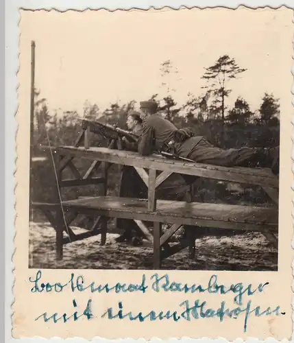 (F10031) Orig. Foto deutsche Soldaten Schießübung, 1930/40er