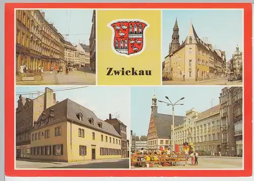 (99351) AK Zwickau, Mehrbildkarte, 1988