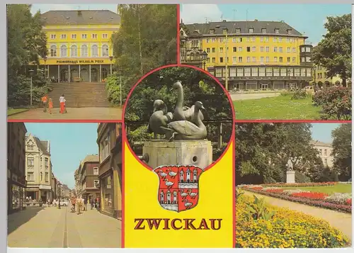 (99349) AK Zwickau, Mehrbildkarte, 1988
