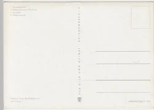 (99346) AK Zwickau, Mehrbildkarte, 1968