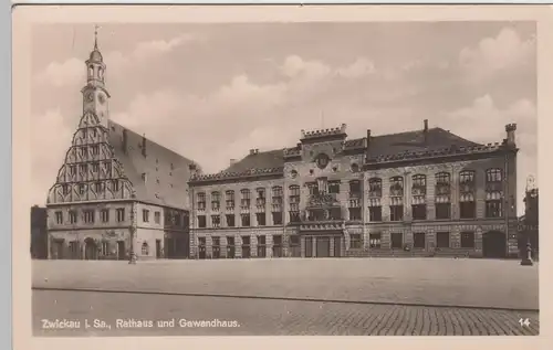 (89076) Foto AK Zwickau, Sachsen, Rathaus, Gewandhaus, vor 1945