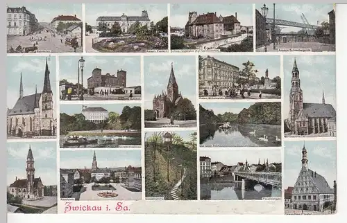 (110456) AK Zwickau, Mehrbildkarte um 1910