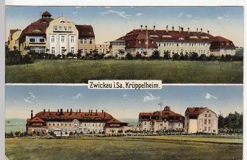 (110452) AK Zwickau, Krüppelheim 2 Ansichten 1917