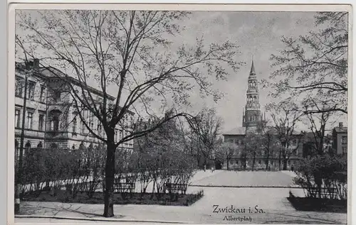 (103129) AK Zwickau, Albertplatz, Blick zum Dom, Feldpost 1942