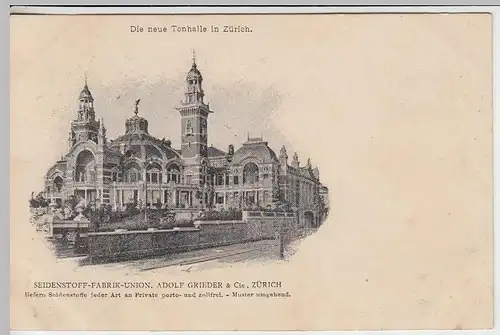 (33634) AK Zürich, neue Tonhalle, vor 1905