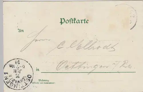 (91286) AK Gruss aus Würzburg, Residenz u. Rathaus, Litho 1898