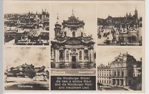 (89834) Foto AK Würzburg, Mehrbildkarte 1930