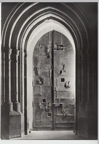 (86509) Foto AK Würzburg, Bronzetür der St. Johanniskirche, nach 1945