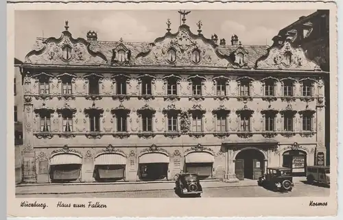 (74853) Foto AK Würzburg, Haus zum Falken, 1938