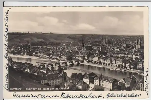 (5671) Foto AK Würzburg, Blick von der Festung 1942