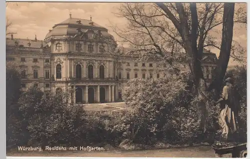 (50206) Foto AK Würzburg, Residenz mit Hofgarten, 1928