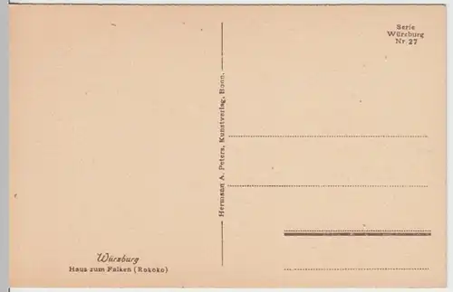 (16670) AK Würzburg, Haus zum Falken, vor 1945