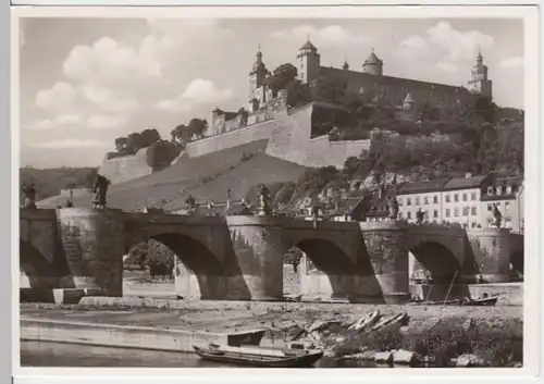 (15246) Foto AK Würzburg, Feste Marienberg, alte Mainbrücke 1966