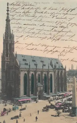 (108245) AK Würzburg, Maria-Kapelle, Marktplatz, 1904