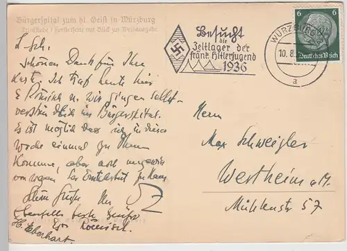 (106170) AK Würzburg, Trinkstube im Bürgerspital Zum Hl. Geist 1936