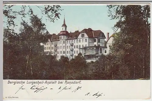 (30722) AK Wuppertal-Ronsdorf, Bergische Lungenheil-Anstalt, 1902