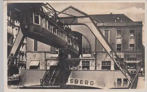 (109401) Foto AK Wuppertal, Schwebebahn, Hauptbahnhof, Feldpost, vor 1945