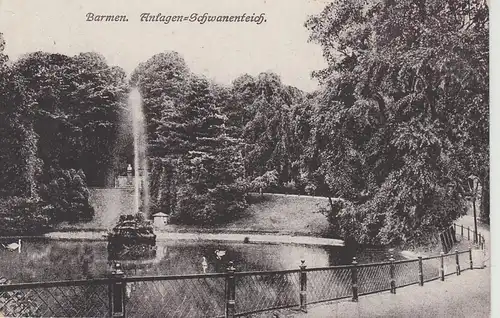 (107783) AK Barmen, Wuppertal, Anlagen, Schwanenteich, vor 1945