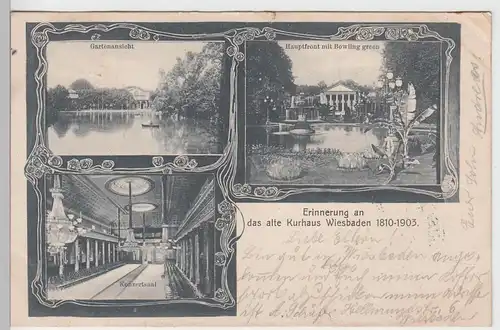 (97676) AK Wiesbaden, Kurhaus, Konzertsaal, Garten 1904