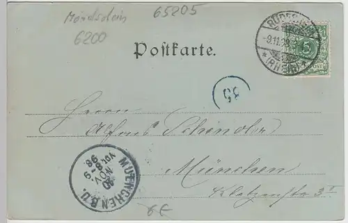 (94824) AK Wiesbaden, Kurhaus-Anlagen, Mondscheinkarte 1898