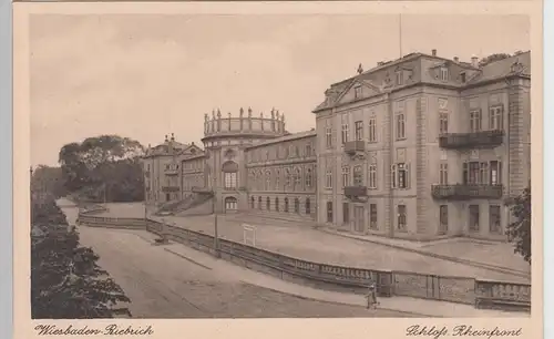 (91443) AK Wiesbaden, Biebrich, Schloss, Rheinfront, vor 1945