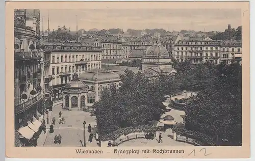 (91434) AK Wiesbaden, Kranzplatz, Kochbrunnen, vor 1945