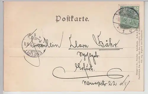 (87991) AK Wiesbaden, Rathaus, geprägte Reliefkarte, 1902