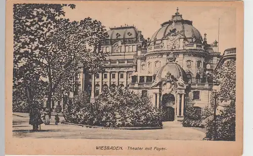 (84840) AK Wiesbaden, Theater mit Foyer vor 1945