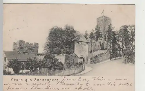 (81828) AK Gruss aus Sonnenberg (Wiesbaden), Burgruine 1906