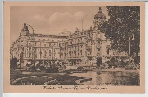 (78280) AK Wiesbaden, Nassauer Hof mit Bowling Green, aus Leporello 1919