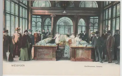 (74050) AK Wiesbaden, Kochbrunnen Inneres, bis 1905