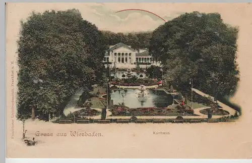 (72139) AK Gruß aus Wiesbaden, Kurhaus, bis um 1905