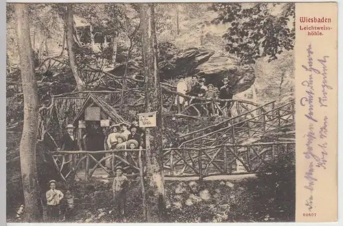 (42576) AK Wiesbaden, Leichtweisshöhle 1904