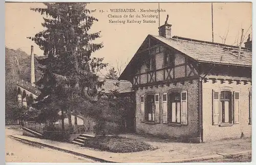 (39425) AK Wiesbaden, Nerobergbahn Talstation 1910er