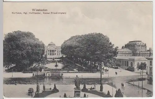 (17615) AK Wiesbaden, Kurhaus, Theater, Kaiser Friedrich Platz, vor 1945