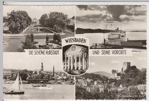 (16106) Foto AK Wiesbaden, Mehrbildkarte, nach 1945