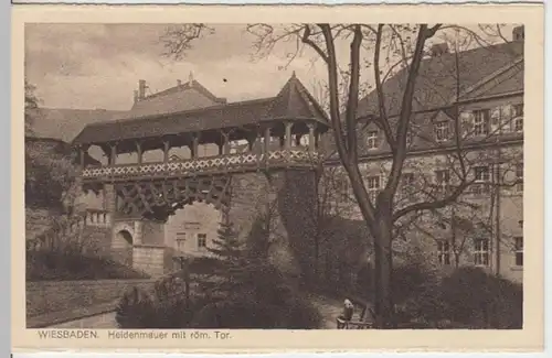 (14821) AK Wiesbaden, Heidenmauer, Römertor 1916