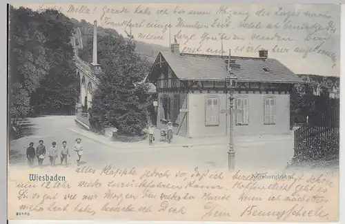 (111939) AK Wiesbaden, Talstation der Nerobergbahn 1905